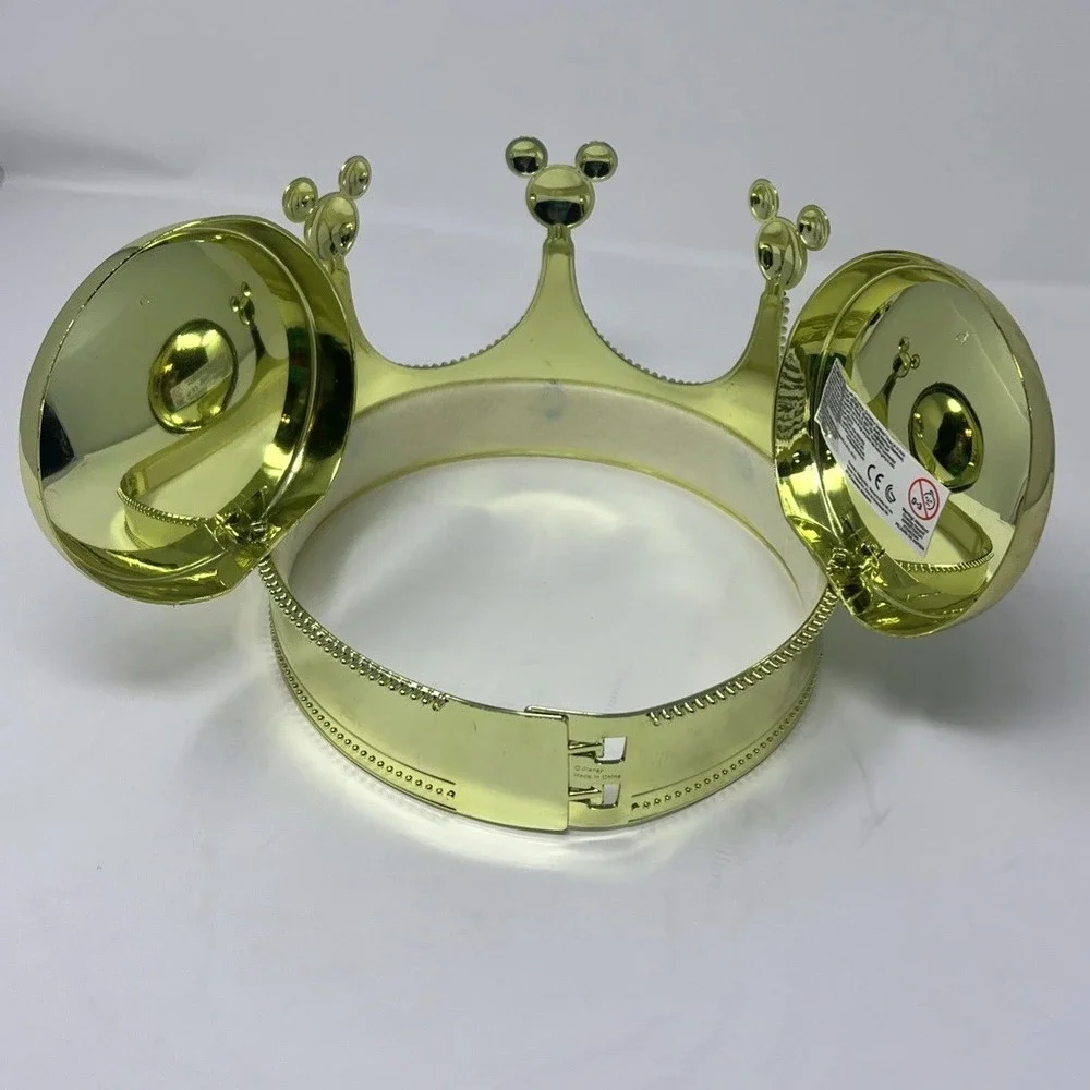 Disney On Ice Parks Jeweled Crown Mickey Mouse Ears Plastic Gold Metallic